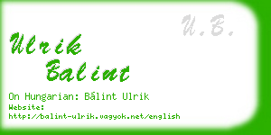 ulrik balint business card
